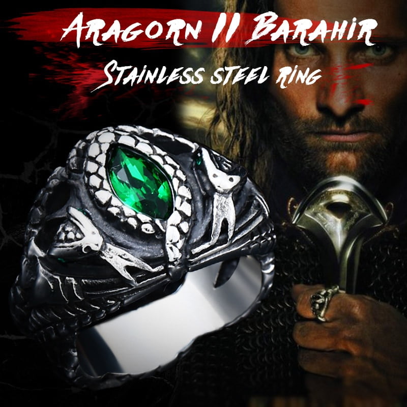 Anel masculino  Barahir Aragorn senhor dos anéis/ Aço Inoxidável 316L alta qualidade 