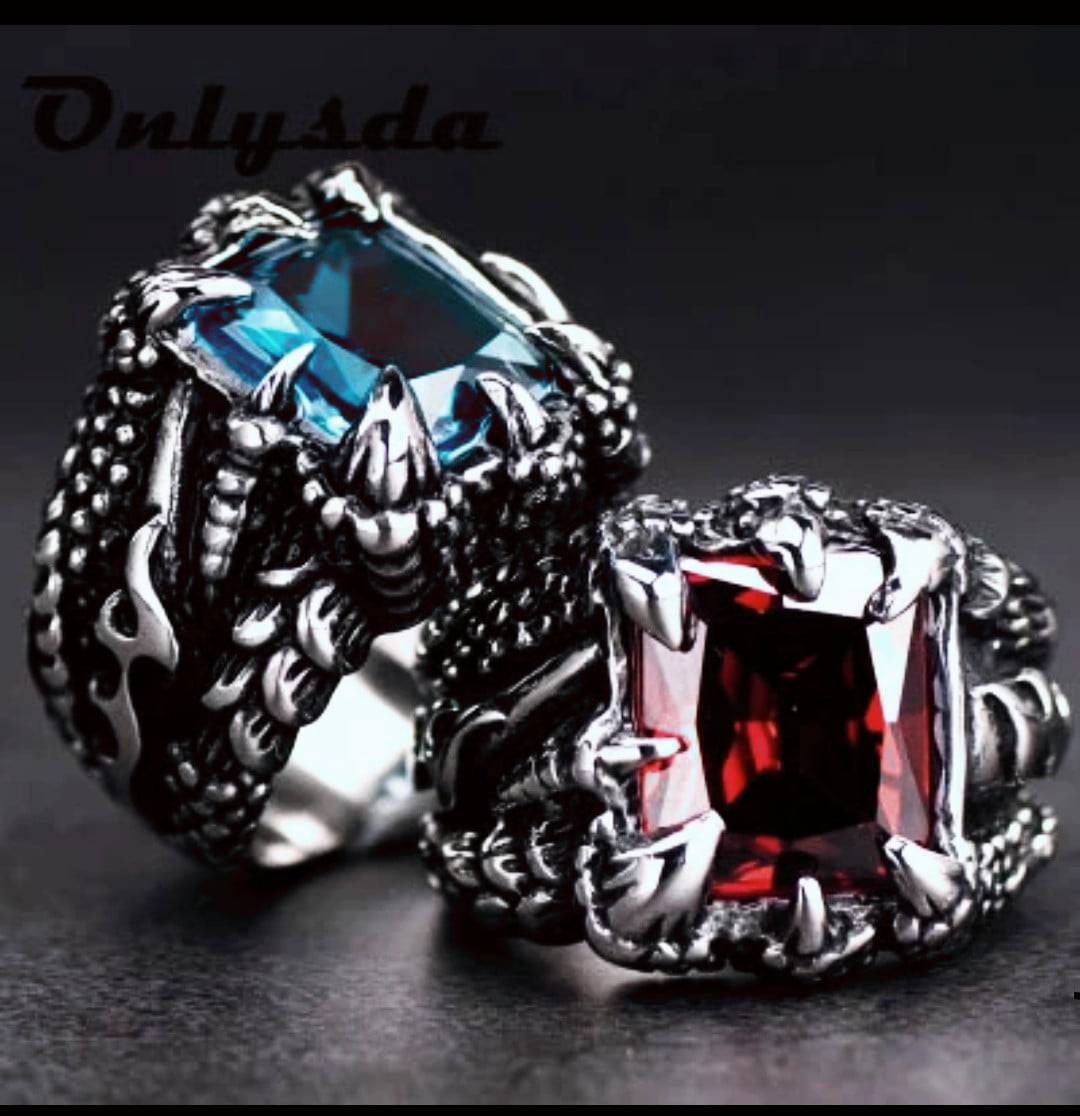 Anéis masculino garra de dragão/ Aço Inoxidável 316l/ Pedra zircão