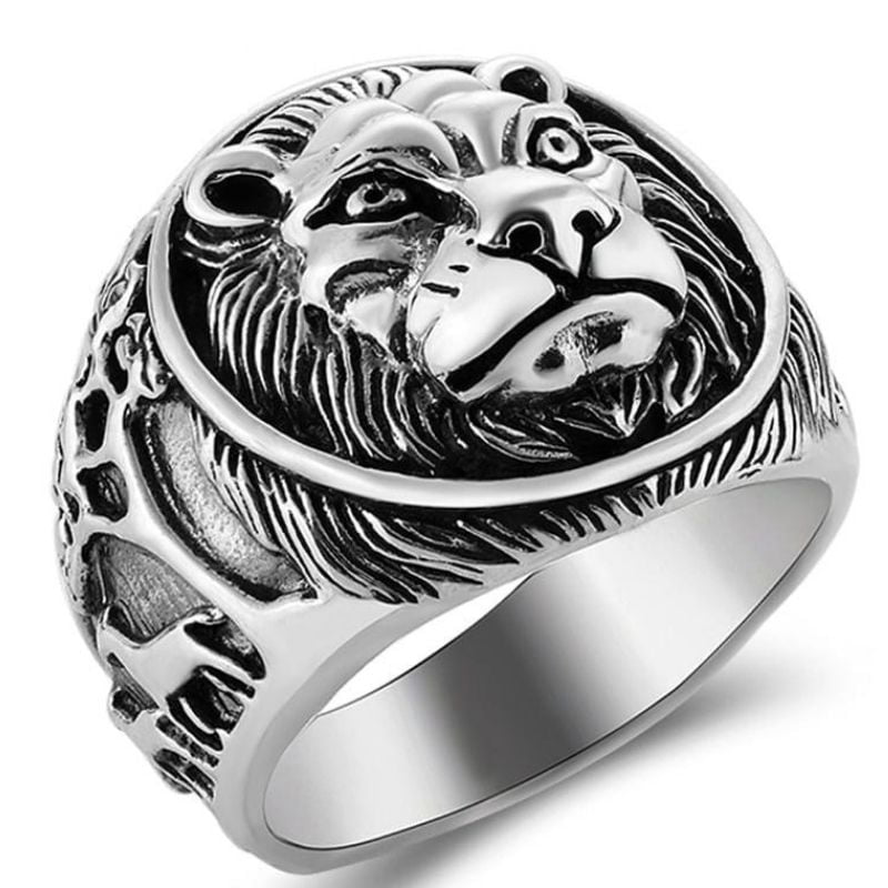 Anel leão em prata 925 fino acabamento linda joia para uma vida toda 