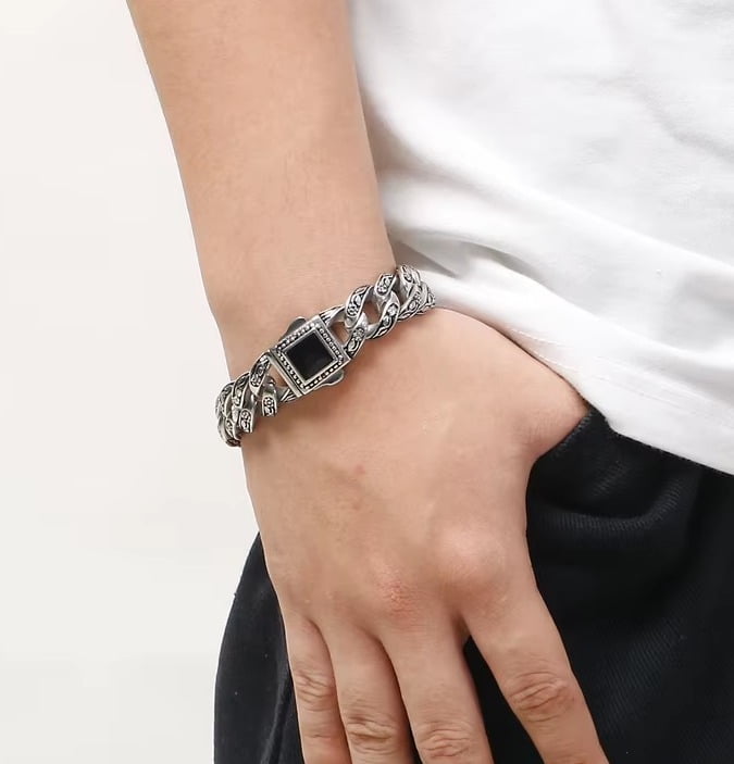 Bracelete estilo nórdico joia em aço inoxidável 316L