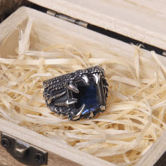 Anéis masculino garra de dragão/ Aço Inoxidável 316l/ Pedra zircão