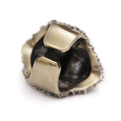 Anel leão em moeda antiga joia feita a mão hiper-realista 