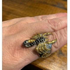 Anel masculino escorpião confeccionado em titânio joia para a vida toda