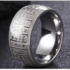 Lindo anel com gravura do entalhe antigo budista  tuda positividade