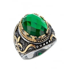 Lindo anel estilo turco classe e elegância em aço inoxidável alta qualidade joia pra vida toda .