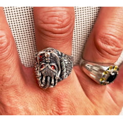 Anel dragão em prata 925 com pedras zirção fino acabamento, anel grande vigoroso muito bonito .