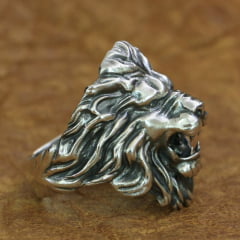 Anel masculino Leão uma joia unica feita a mão na mais pura prata esterlina 925 perfeito uma joia para quem procura algo de personalidade uma joia realmente especial  marcante o presente perfeito.