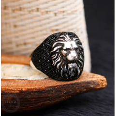 Anel turco cabeça de leão em prata 925 joia muito linda 