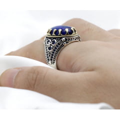 Lindo anel masculino em prata 925 estilo turco com pedra ágata natural joia perfeita .