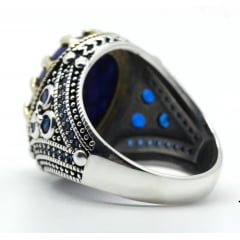 Lindo anel masculino em prata 925 estilo turco com pedra ágata natural joia perfeita .