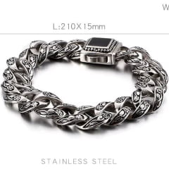Bracelete estilo nórdico joia em aço inoxidável 316L