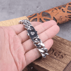 Pulseiras vikings de aço inoxidável com caixa de madeira vikings para presente