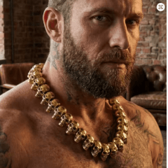 Colar Masculino 23mm Banhado a Ouro 18K Corrente Pesada em Aço Inoxidável 316L 