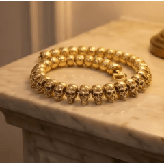 Colar Masculino 23mm Banhado a Ouro 18K Corrente Pesada em Aço Inoxidável 316L 