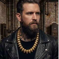 Colar Masculino 23mm Banhado a Ouro 18K Corrente Pesada em Aço Inoxidável 316L 