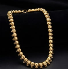 Colar Masculino 23mm Banhado a Ouro 18K Corrente Pesada em Aço Inoxidável 316L 