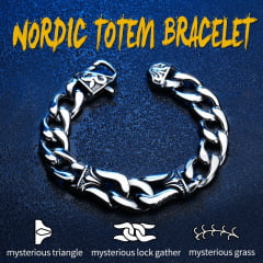 Pulseira estilo Nórdico jóias em Aço Inoxidável 316l Vikings 