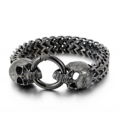 Lindo bracelete de caveira cranio em aço inoxidável 316L joia para a vida toda 