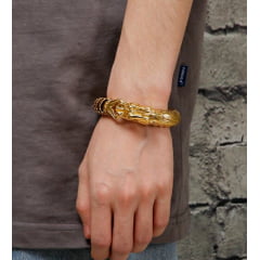 Luxuoso bracelete de dragão em aço titânio dourado joia muito linda 
