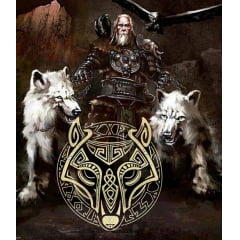 Anel Viking cabeça de lobo em aço inoxidável 316L nas cores prata e dourado 