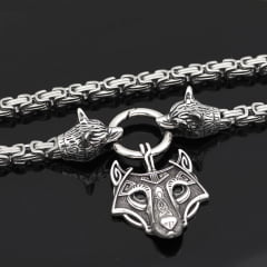 Colar pingente lobo linda joia vikings em aço inoxidável 316L alta qualidade joia para a vida toda
