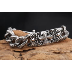 Pulseira Vikings jóias em  Aço Inoxidável 316L estilo Nórdico 