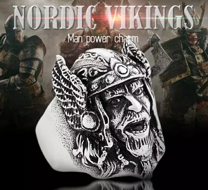 Anel masculino/joias Nórdicas/vikings em aço inoxidável 319L alta qualidade